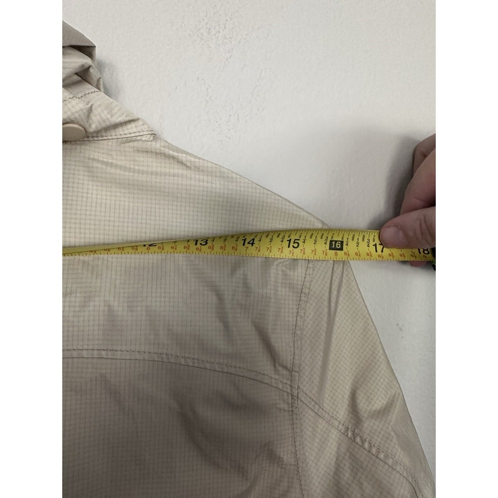 Patagonia Jacket Womens SMALL Beige Torrentshell Trench Coat Hooded Zip Up Snap - Picture 13 of 16